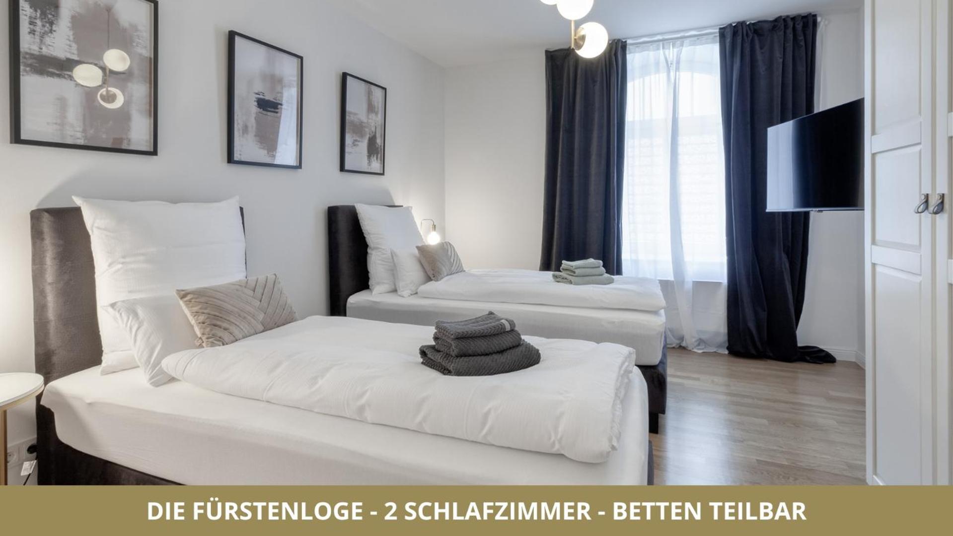 Neu Fewo Fuerstenloge 1-6 Pers Hinter Dem Markgraeflichen Opernhaus - 2 Schlafzimmer Mit Boxspringbetten 4 Einzel Oder 2 Doppelbetten, Balkon Und Einbaukueche, Barrierearm Bayreuth Exterior foto